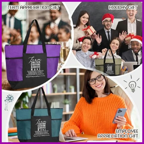 10 Pack Large Capacity Oxford Tote Bags with Inspirational Quotes - Picture 7 of 8